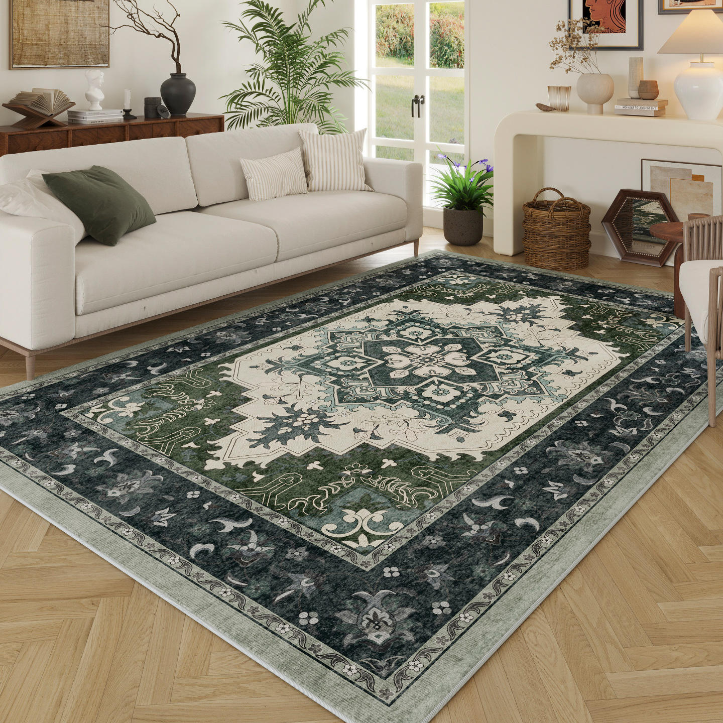 Pintura de alfombra verde oscuro