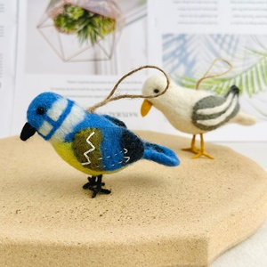 Hecho a mano dibujos animados lana fieltro pájaro Gaviota grúa llavero colgante ecológico decoración <span class=keywords><strong>foto</strong></span> regalo - Product Image 5