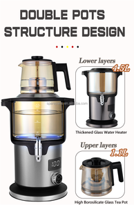 <span class=keywords><strong>Samovar</strong></span> Elettrico da 5,6L per Tè Russo, Bestseller di Fabbrica, <span class=keywords><strong>Teiera</strong></span> in Vetro 220V per Bollire l'Acqua - Product Image 2