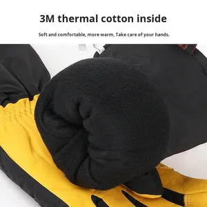 3M Guantes de esquí de cuero genuino con aislamiento Guantes de invierno resistentes al desgaste repelentes al agua de algodón para snowboard transfronterizo - Product Image 5