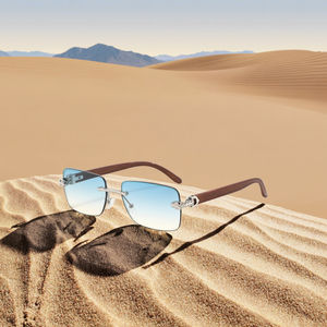 2025 חדש ללא מסגרת ראש נמר משקפי שמש ו 400 עץ אופנה אמריקאי - Product Image 2