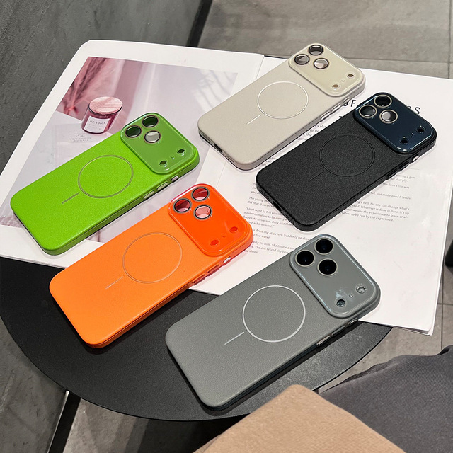 2026 Custom New High-End TPU Leather Texture Magnetic Trendy Anti-Drop Phone Case for iPhone 18 17 16 15 Pro Max 17E