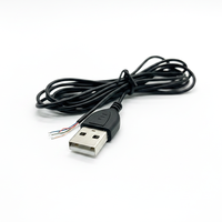 Câble Pigtail USB 2.0 Mâle Personnalisable avec Fils Nus, Câble USB Mâle avec Fil de Cuivre Émaillé à 4 Conducteurs