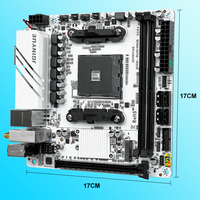 Carte mère JGINYUE B350I PLUS ARGB AM4 Mini ITX compatible avec les processeurs des séries 1000/2000/3000/4000/5000, RAM DDR4, pour ordinateur de bureau