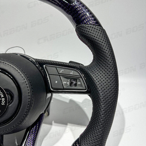 Volant de voiture LED, cuir Alcantara en fibre de carbone, directement compatible avec <span class=keywords><strong>Audi</strong></span> RS <span class=keywords><strong>A1</strong></span> A3 A4 A5 A6 A7 R8 RS3 C7 Q3 Q5 Q7 S3 S4 S5 8V B8 B9 - Product Image 3