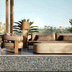 Muebles de exterior de teca nórdica Hotel impermeable protección solar Patio jardín sofá conjunto de madera de lujo Villa Resort terraza sofá de teca - Product Image 2