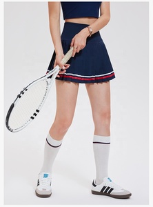 Venta al por mayor Fitness Running Faldas Mujer Falda plisada de tenis Blanco de cintura alta Golf Deportes Mini falda con bolsillos - Product Image 4