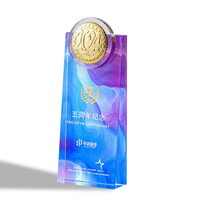 Décoration Design Clair K9 CrystalAward PlaqueTop Logo Trophée Métal Nouvelles Médailles Personnalisées Cercle Belle Boîte Cadeau Plaques De Sport