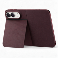 Étui tissé Flip Tech avec support magnétique pliable, couleurs personnalisées, logo OEM, étui de téléphone pliable pour iPhone Duo, anti-chute, fin