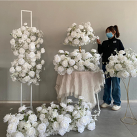 Kunstzijde Bloemenloper - Ecologisch Herbruikbaar Handgemaakt Gemengde Rozen Hortensia Romantische Stijl Realistisch Hoogwaardig Bruidsdecoratie