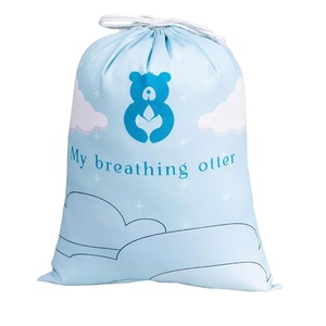 Sac en toile de coton promotionnel avec cordon de serrage et poignée en corde, petit sac cadeau personnalisé avec logo pour événements - Product Image 1