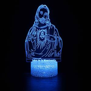 Custom Jesus Night Light Pop Design moderno 3D Cross LED Night - Product Image 4