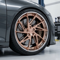 Juego de 2 Ruedas Forjadas de 18-22 Pulgadas, 5x112, Aleación de Aluminio 6061-T6, Acabado Bronce Pulido, Diseño Cóncavo, Personalizadas para Mercedes, Nuevas, 25mm