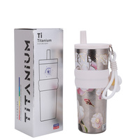 GINT Thailand Double Wall Factory Food Grade Light Titanium Metal Tumbler untuk Teh Buah dan Kopi