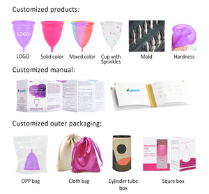 Bán buôn tùy chỉnh 100% Y Tế cấp Silicone Lady tái sử dụng kinh nguyệt <span class=keywords><strong>cup</strong></span> Kit thời gian Cốc kinh nguyệt - Product Image 5