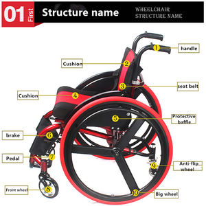 סיטונאי כדורסל גלגל כיסא רפואי נכים ידני ספורט כסאות גלגלים נייד נסיעות כיסא גלגלים למכירה - Product Image 6