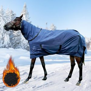 Manta <span class=keywords><strong>de</strong></span> caballo impermeable <span class=keywords><strong>de</strong></span> invierno 1200D personalizada con cubierta para el cuello - Product Image 4