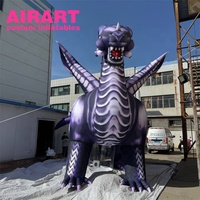 Dragon gonflable décoratif pour activités de plein air, dragon gonflable violet avec des ailes pour l'affichage