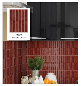 Jorunns thiết kế mới hình chữ nhật Glossy 3D vỏ và dính tường gạch Apricot Mosaic tường gạch hình chữ nhật - Product Image 4