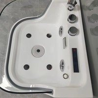 Baignoire autoportante en acrylique moderne pour animaux de compagnie, salon de toilettage intérieur et extérieur pour chiens, massage tourbillon et égouttoir pour animaux de compagnie