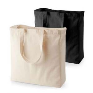 Sac fourre-tout en toile de coton personnalisable grande capacité avec design réutilisable, couleurs et tailles personnalisées, impression sérigraphique - Product Image 3