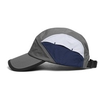 Casquette de baseball à 5 panneaux en nylon léger à séchage rapide UV Prodtection avec fermeture à pression