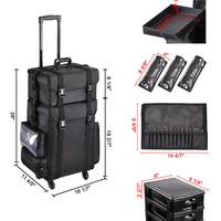 Valise de maquillage à roulettes 2 en 1, nouvelle collection, professionnelle de la chine