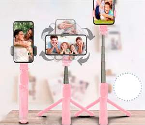 Mini trépied flexible et extensible rotatif pour téléphone, perche à selfie, support de téléphone pour caméra vidéo et vlog en direct avec télécommande - Product Image 2