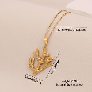 Ocean Series Collar de acero inoxidable de moda con tortuga Caballito de mar Colgante Conch Dolphin Zircon Link Chain Accesorio de joyería - Product Image 6