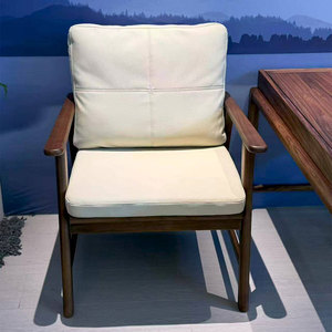 Fauteuil de salon moderne de haute qualité en gros, avec structure en bois massif durable et coussin de siège en cuir souple pour la maison - Product Image 5