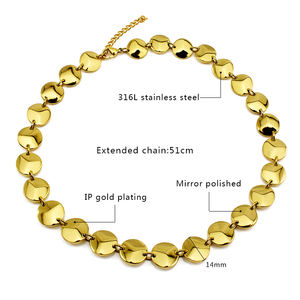 <span class=keywords><strong>Oro</strong></span> Argento di Colore Brillante Rotonda Del Pendente Della Collana Per Le Donne Catene Geometriche Lunga Choker Dei Monili di Modo <span class=keywords><strong>Collier</strong></span> - Product Image 2
