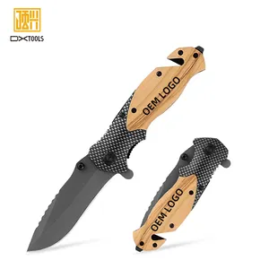 Wholesales X50 Olive Wood Handle Camping Pocket Knife Outdoor Survival Tactical Folding Pocket Knife