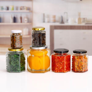 Vente en gros de pots de conservation alimentaire en verre hexagonal pas chers de 45 ml, 60 ml, 85 ml, 100 ml, 180 ml, 280 ml, 380 ml, 500 ml, 730 ml, pour cornichons, miel, avec couvercle - Product Image 4
