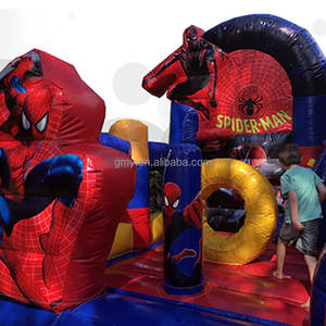 GMY Gonflables <span class=keywords><strong>Spiderman</strong></span> Maison gonflable de chevet Gonfiabili Maison Château gonflable gonflable avec toboggan - Product Image 4