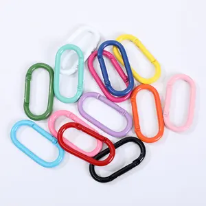 24 mm x 50 mm Color Baking Paint Aluminum Alloy Spring Snap Hook Oval Shaped Carabiner Clip