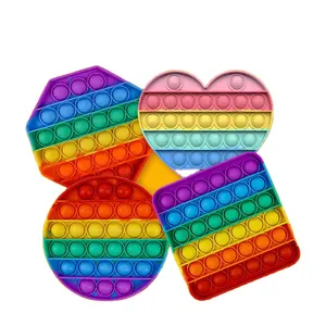 Hotselling Rainbow Squeeze Educatief Kinderen Speelgoed Zintuiglijke Push Pop Bubble Fidget Speelgoed Silicone Stress Reliever Pop Speelgoed