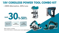 Kit combiné de 4 outils de menuiserie 18V : Scie circulaire, Cloueur à clous fins, Défonceuse, Raboteuse électrique – Ensemble d'outils de menuiserie sans fil