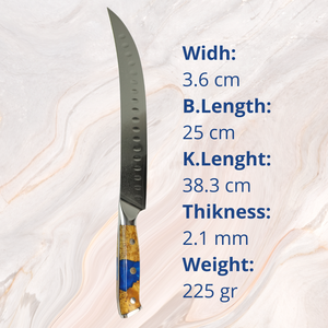 Couteau de <span class=keywords><strong>boucher</strong></span> professionnel de luxe, lame Damas VG10, 60 HRC, super tranchant, ambidextre, qualité supérieure, 9,8 pouces - Product Image 3