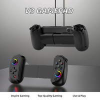 Manette de jeu sans fil L D8 Pro extensible BT5.2 Type-C avec joystick Hall RGB rétractable pour téléphone et PC