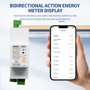 Compteur d'énergie monophasé WiFi à trois circuits TOMZN DTS238-2L3W 100A 85-300V 50/60Hz avec écran LCD, moniteur kWh, RS485 Modbus-RTU Classe 1 - Product Image 6
