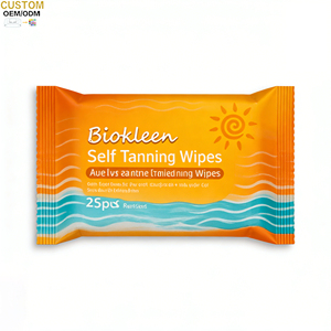 Lingettes autobronzantes portables Biokleen Private Label, 25 lingettes, huile <span class=keywords><strong>bronzante</strong></span>, lingettes pour bronzage cutané - Product Image 1