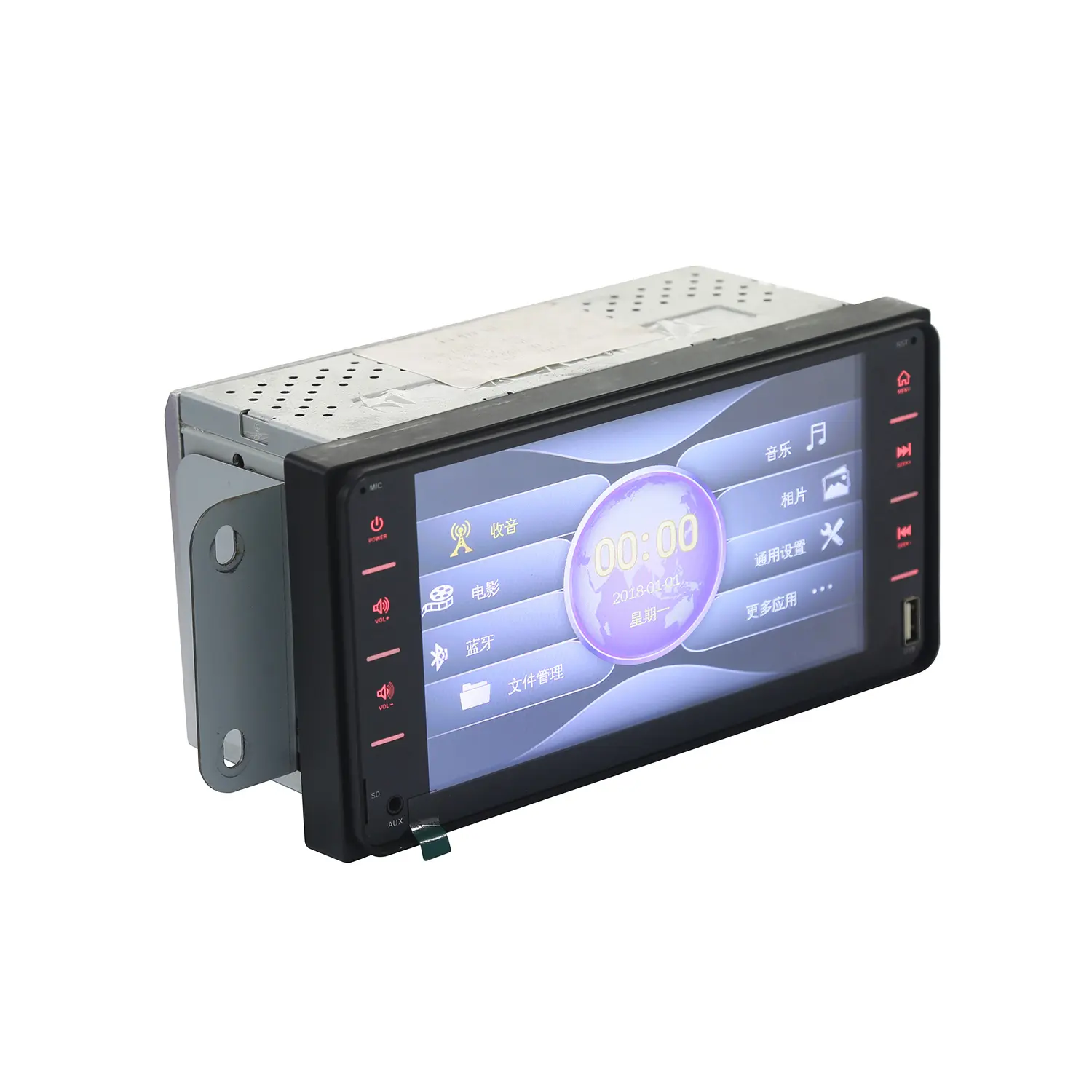 Autoradio 7 ", BT, Aux, écran tactile 7", lecteur multimédia Dvd/vidéo, Mp5, stéréo, 2 Din, avec mirrorlink, pour voiture