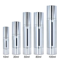 Flacons de parfum en aluminium ABS argentés rechargeables, 100 ml, 120 ml, pompe de traitement, pompe sans air, pompe sans air pour cosmétiques, pour les soins de la peau