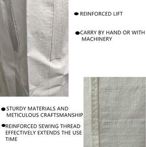 FIBC Bulk Bags Ton Bag PP Material Capacity White Pack of 10 Heavy Duty Builder UV Protection <b>Open</b> Top Flat Bottom - Product Image 3