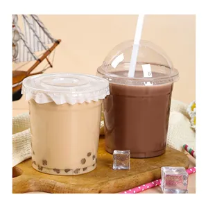 Tazas desechables de plástico transparente con tapas de cúpula, gran oferta, para zumo y leche - Product Image 1