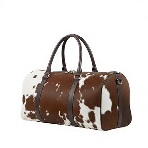 กระเป๋าเดินทางหนังวัวแท้แบบมีขน รุ่นแฟชั่น พร้อมซิปปิด จากโรงงาน LHODB-0089 - Product Image 1