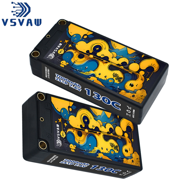 VSVAW 2S 7.4V 7000mAh 130C/260C Lipo Battery with 5mm Bullet T/XT60 Plug Remote Control Car Climbing Car Mode RC Battery