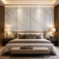Panneau mural en PVC imperméable effet marbre en gros, 1220*2440, grande taille pour revêtement mural de bureau