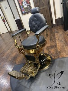 Mobilier de salon de coiffure Chaise de coiffure en cuir inclinable Chaise de barbier professionnelle pour hommes - Product Image 3