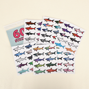 Autocollants 3D personnalisés étanches Paul and Shark motif requin de dessin animé, découpés à <span class=keywords><strong>la</strong></span> forme, avec drapeau national et design <span class=keywords><strong>Marseille</strong></span> Gertrude - Product Image 1